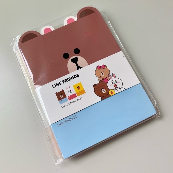 Set of 3 Line Friends Brown Sally Cony Die-Cut Notebooks - Picture 1 of 3